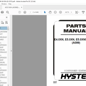 Hyster E4.0XN E5.0XN E5.0XNS E5.5XN (A099) Parts Manual - PDF DOWNLOAD
