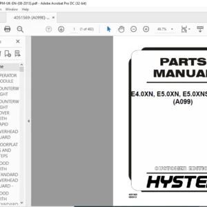 Hyster E4.0XN E5.0XN E5.0XNS E5.5XN (A099) Parts Manual - PDF DOWNLOAD