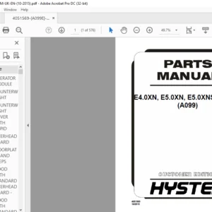 Hyster E4.0XN E5.0XN E5.0XNS E5.5XN (A099) Parts Manual - PDF DOWNLOAD