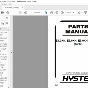 Hyster E4.0XN E5.0XN E5.0XNS E5.5XN (A099) Parts Manual - PDF DOWNLOAD