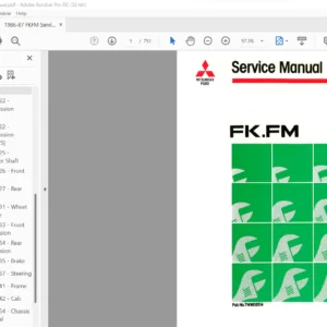 1986 1987 Mitsubishi Fuso FK FM Series Truck Service Manual - PDF DOWNLOAD