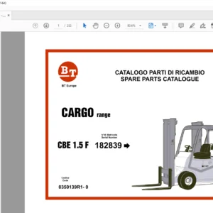 BT CBE 1.5 F Cargo Range Spare Parts Catalogue Manual - PDF DOWNLOAD