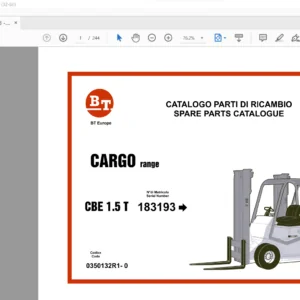 BT CBE 1.5 T Cargo Range Spare Parts Catalogue Manual – PDF DOWNLOAD