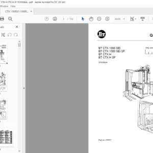 BT CTX 1300 SEi BT CTX 1300 SEi SF BT CTX H BT CTX H SF Quality Parts Manual