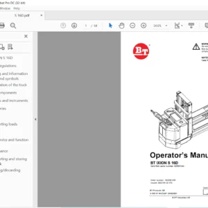 BT IXION S 16D Operator's Manual - PDF DOWNLOAD