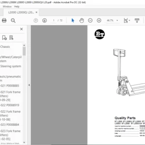 BT L2000 BT L2000Q BT L2000X BT L2000U BT L2000K BT L2000O BT L2000I BT L2000UQX BT L2000UX BT L2000QX Quality Parts Manual