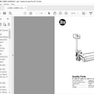 BT L20BR BT L20BRO; BT L30BR; BT L30BRO Quality Parts Manual - PDF DOWNLOAD