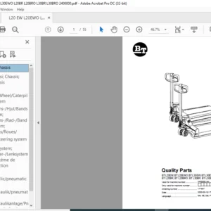 BT L20EW;BTL20EWO;BTL30EW;BTL30EWO BT L20BR; BT L20BRO; BT L30BR; BT L30BRO Quality Parts Manual - PDF DOWNLOAD