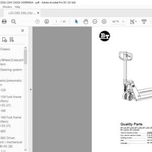 BT L23; BT L23O; BT L23Q; BT L23U; BT L23X; BT L23QX;BT L23UX; BT L23UQX Quality Parts Manual - PDF DOWNLOAD