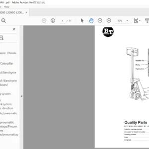 BT L3000; BT L3000O; BT L3000X Quality Parts Manual - PDF DOWNLOAD