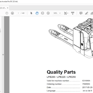 BT LPE200 / LPE220 / LPE250 Quality Parts Manual - PDF DOWNLOAD