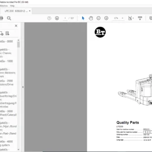BT LPE200 Quality Parts Manual - PDF DOWNLOAD