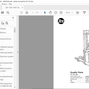BT LSF 1250 / 1600 Quality Parts Manual - PDF DOWNLOAD