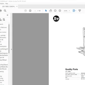 BT LSV 1600/2 Quality Parts Manual- PDF DOWNLOAD