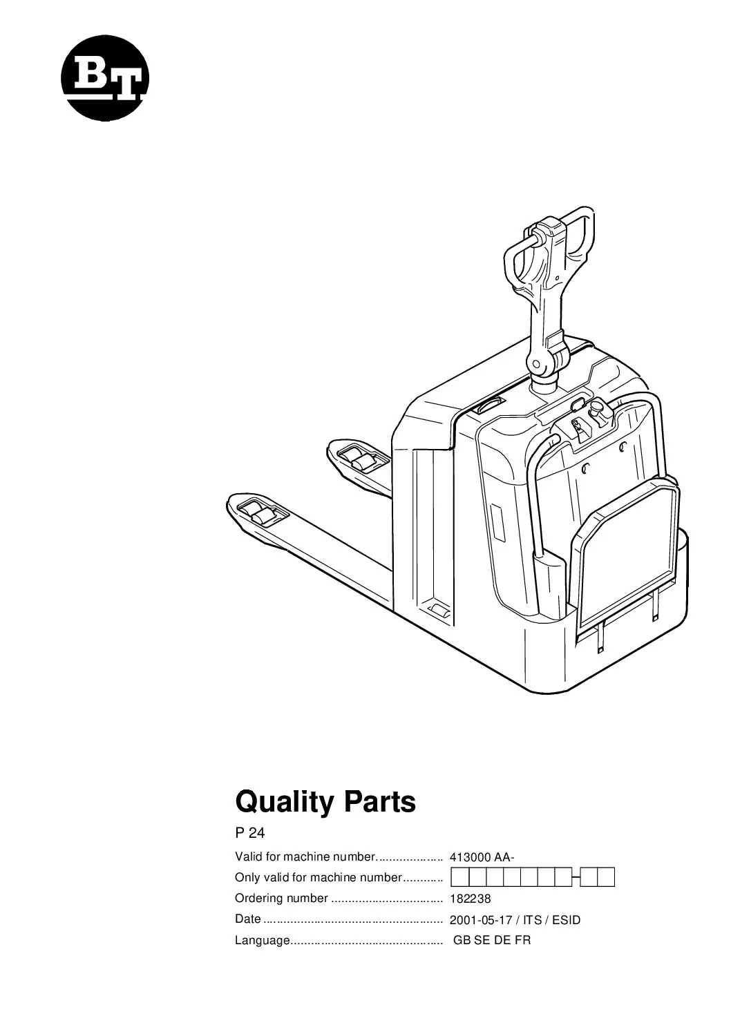 BT P 24 Quality Parts Manual - PDF DOWNLOAD