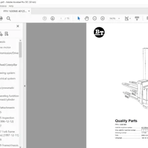 BT PPH 1600 MX Quality Parts Manual - PDF DOWNLOAD