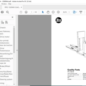 BT PPO 1500 MX Quality Parts Manual - PDF DOWNLOAD