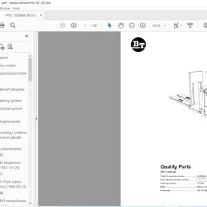 BT PPO 1500 MX Quality Parts Manual - PDF DOWNLOAD
