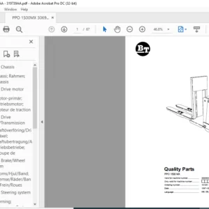 BT PPO 1500 MX Quality Parts Manual - PDF DOWNLOAD
