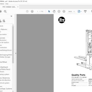 BT PPS 1000 MX PPS 1200 MX Quality Parts Manual - PDF DOWNLOAD