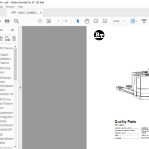 BT PPT 1400 C Quality Parts Manual - PDF DOWNLOAD