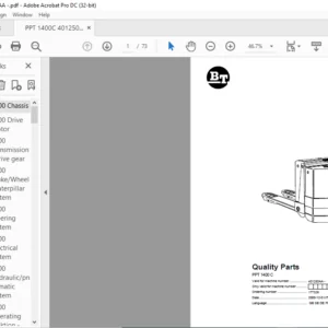 BT PPT 1400 C Quality Parts Manual - PDF DOWNLOAD