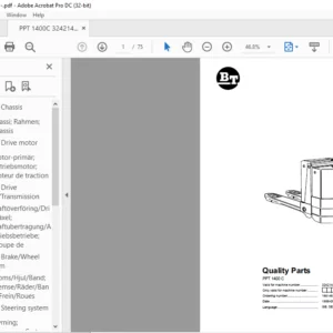 BT PPT 1400 C Quality Parts Manual - PDF DOWNLOAD
