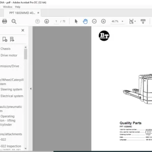BT PPT 1800MMD Quality Parts Manual - PDF DOWNLOAD