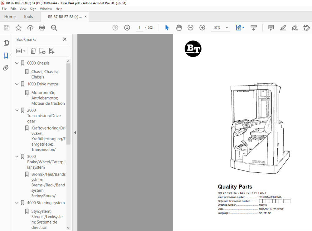 BT RR B7 B8 E7 E8 (C) 14 (DC) Quality Parts Manual - PDF DOWNLOAD ...