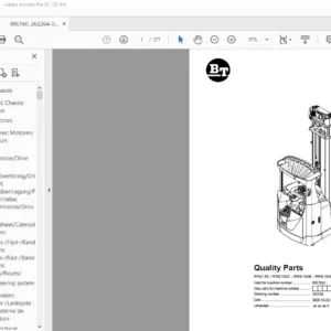 BT RRE160 RRE160C RRE160E RRE160EC Quality Parts Manual - PDF DOWNLOAD