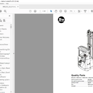 BT RRE250 RRE250C RRE250E RRE250EC Quality Parts Manual - PDF DOWNLOAD