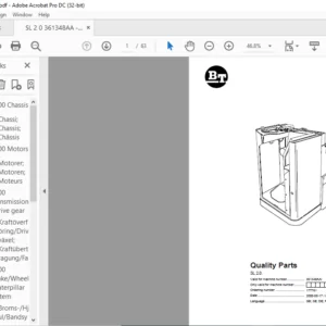 BT SL 2.0 Quality Parts Manual  - PDF DOWNLOAD
