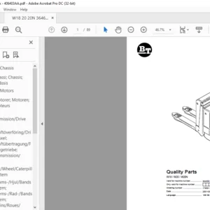BT W18 W20 W20N Quality Parts Manual – PDF DOWNLOAD