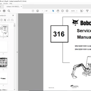 Bobcat 316 Service Manual 6902285 (2-06) - PDF DOWNLOAD