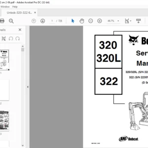 Bobcat 320 322 320L Service Manual 6901062 (2-06) - PDF DOWNLOAD