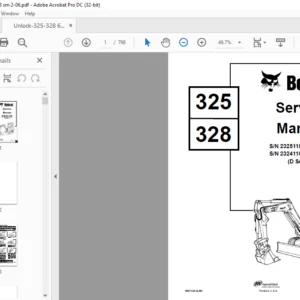 Bobcat 325 328 Service Manual 6901138 (2-06) - PDF DOWNLOAD