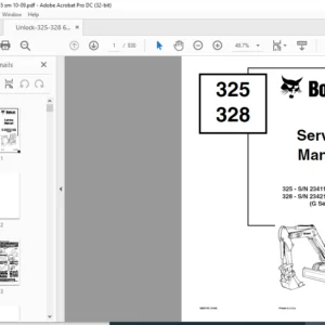 Bobcat 325 328 Service Manual 6902745 (10-09) - PDF DOWNLOAD