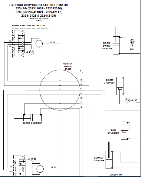 Bobcat 325 328 Wiring Electrical Schematic + Hydraulic/Hydrostatic ...