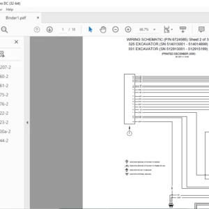 Bobcat 325 331 Excavator Wiring Electrical Schematic + Hydraulic/Hydrostatic Schematic Manual - PDF DOWNLOAD