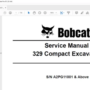 Bobcat 329 Compact Excavator Service Manual 6904771 (10-09) - PDF DOWNLOAD