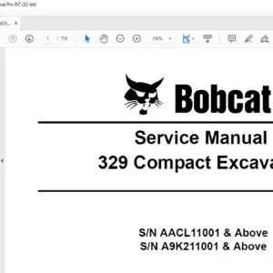 Bobcat 329 Compact Excavator Service Manual 6986946 (10-09) - PDF DOWNLOAD