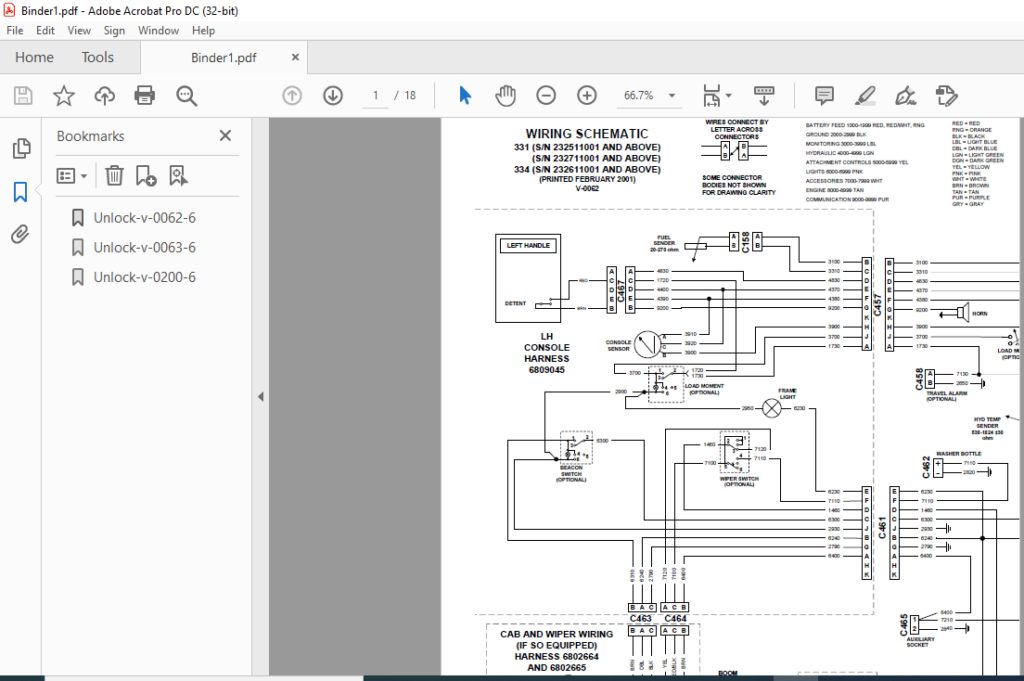 Bobcat 331 331E 334 Wiring Electrical Schematic + Hydraulic/Hydrostatic ...