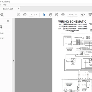 Bobcat 331 331E 334 Wiring Electrical Schematic + Hydraulic/Hydrostatic Schematic Manual - PDF