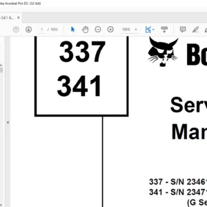 Bobcat 337 341 Excavator Service Manual 6902741 (11-09) - PDF DOWNLOAD