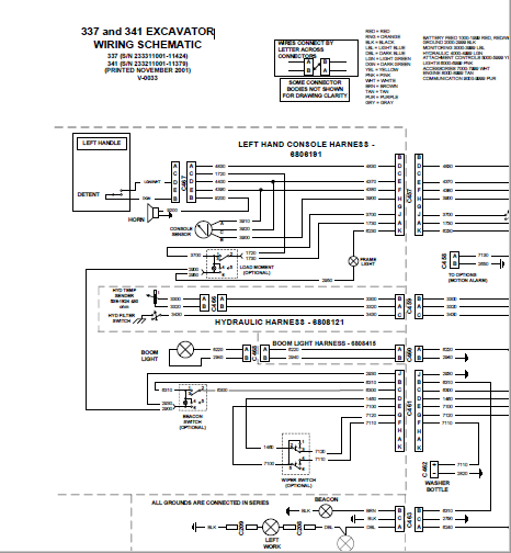 Bobcat 337 and 341 Excavator Wiring Electrical Schematic + Hydraulic ...