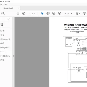 Bobcat 337 and 341 Wiring Electrical Schematic + Hydraulic/Hydrostatic Schematic Manual - PDF DOWNLOAD