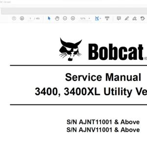 Bobcat 3400, 3400XL Utility Vehicle Service Manual 6989602 (9-10) - PDF DOWNLOAD