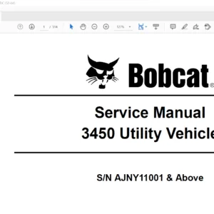 Bobcat 3450 Utility Vehicle Service Manual 6989610 (4-11) - PDF DOWNLOAD