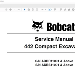 Bobcat 442 Compact Excavator Service Manual 6987204 (5-10) - PDF DOWNLOAD