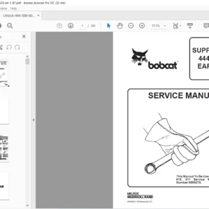 Bobcat 444 500 & EARLY 600 Service Manual 6556520 (7–83) Revised (3–87) - PDF DOWNLOAD